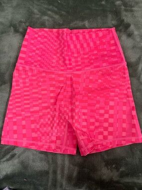 aerie High-Waist Hot Pink Geometric Bike Shorts